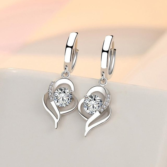 Ohrringe 925 Silber, Weiß, Zirkonia, Damen - Bild 1