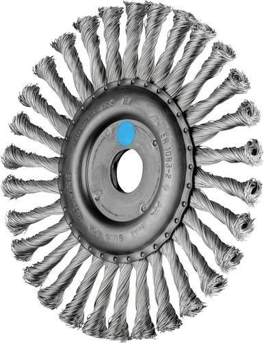PFERD Rundbürste RBG gezopft für Winkelschleifer aus Edelstahl-Draht, Durchmesser: 178 mm, B/T/H: 178 x 13 x 22,2 mm, 10er Packung - Bild 1