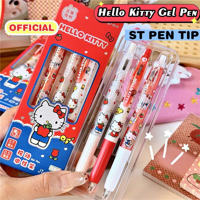 Sanrio Kawaii Gel-Stifte Set mit Hello Kitty, Cinnamoroll und Kuromi, 3 Stück, 0,5 mm, Schwarz - Bild 1