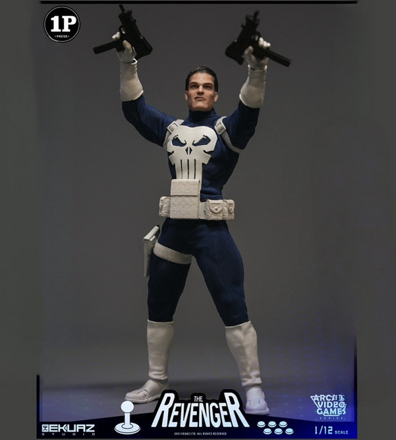 EKUAZ STUDIO Punisher Actionfigur, Marvel, Maßstab 1:12, 6 Zoll - Bild 1