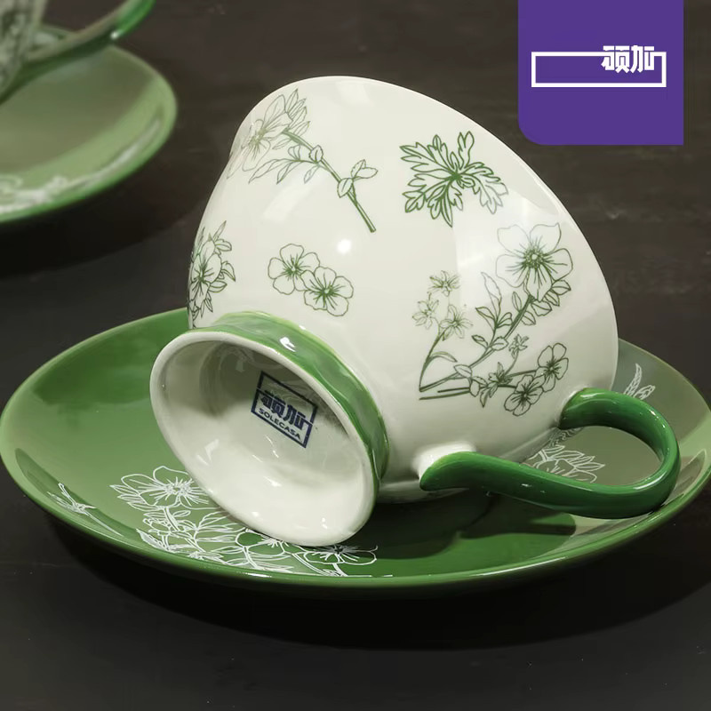 SOLECASA 5-teiliges Teetassen-Set aus grüner Keramik mit Hochtemperatur-Glasur - Bild 5