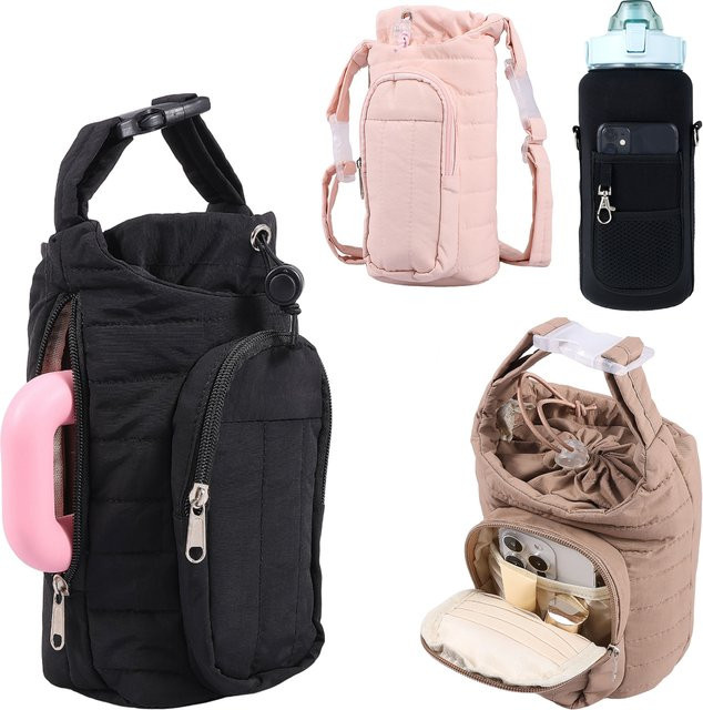 Willstar Tragbare Wasserflaschentasche mit verstellbarem Schultergurt und Handytasche für Wandern, Camping und Fitness, Breite: 26,0 cm, Tiefe: 14,0 cm - Bild 1