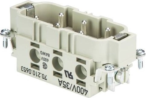 Wieland Electric Steckereinsatz 70.210.0653.0, 6-polig, grau, 10 Stück - Bild 1