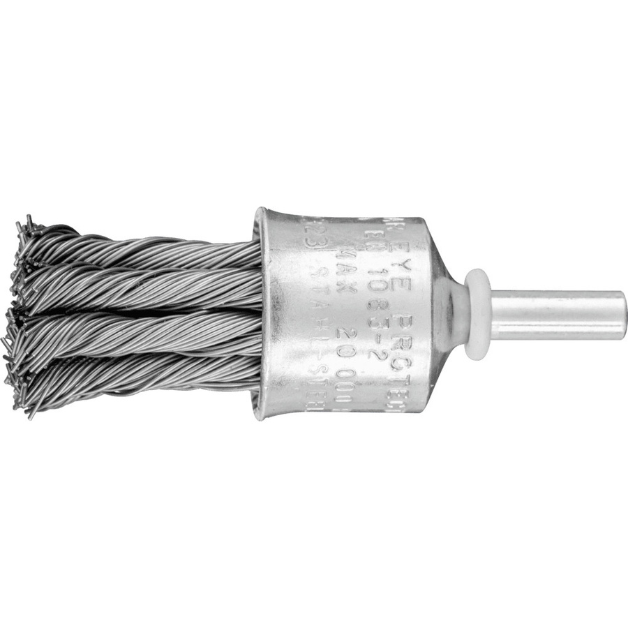 PFERD Pinselbürste gezopft PBG aus Stahl-Draht, Durchmesser: 23 mm, Schaft-Durchmesser: 6 mm, Farbe: Silber - Bild 1