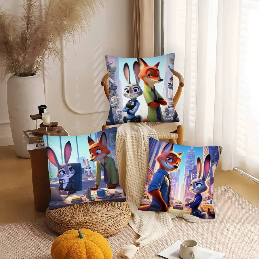 Bilibili Zootopia 2 Kissenbezug quadratisch, Mehrfarbig, B/B/B: 40 x 40 x 40 cm - Bild 4