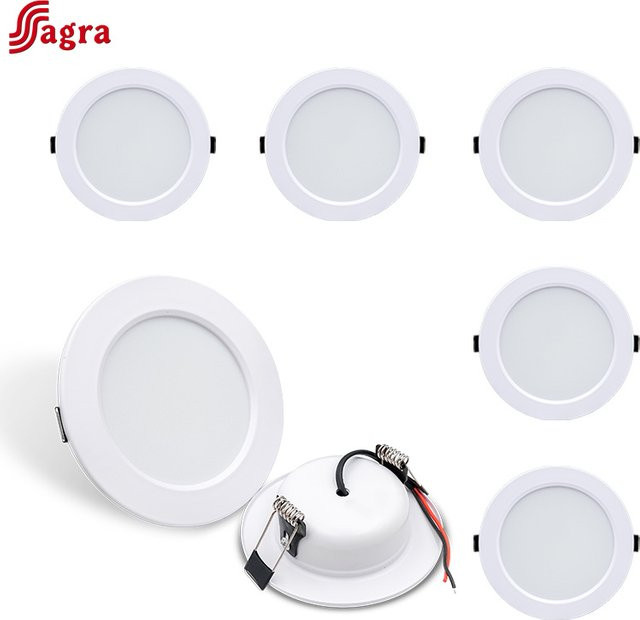 Sagra LED Deckeneinbauleuchte aus Aluminium in Weiß für Küche und Badezimmer - Bild 1