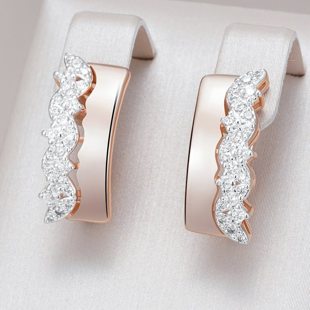 Kinel Ohrringe, 585 Roségold, Zirkonia, Damen - Bild 1