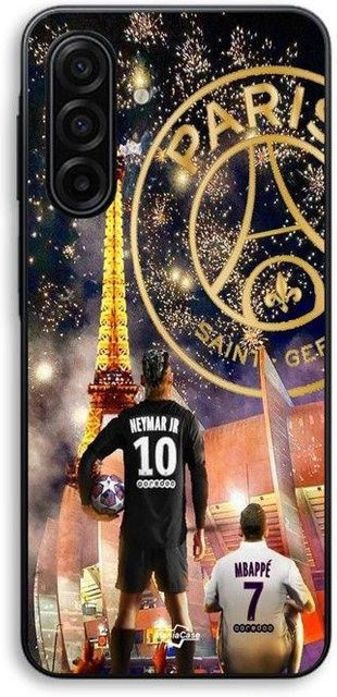 MANIACASE Handyhülle für Samsung Galaxy A57 aus Silikon TPU mit Neymar Mbappé Weihnachten Motiv in Schwarz - Bild 1
