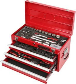 KS Tools Werkzeug-Satz aus Chrome-Vanadium, 100-teilig, 1/4 Zoll und 1/2 Zoll, rot - Bild 1