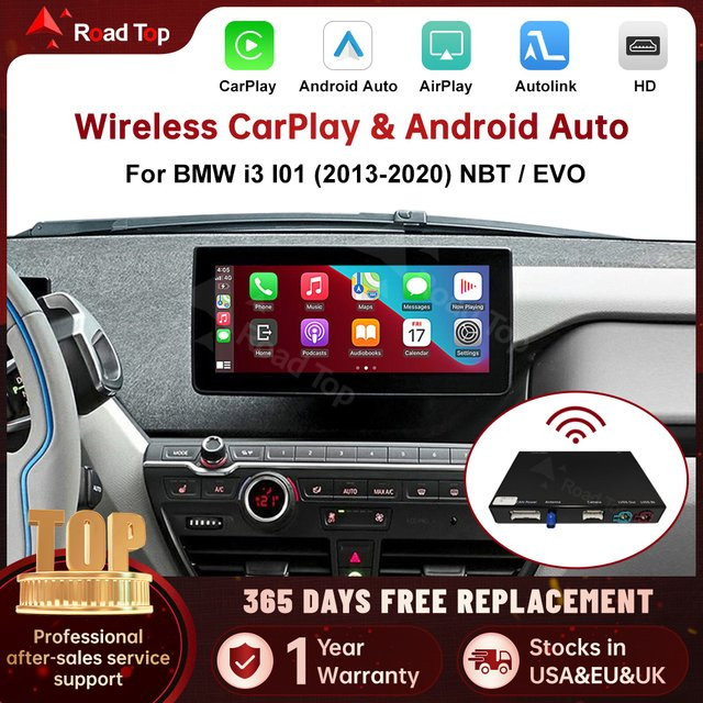 RoadTop Wireless CarPlay für BMW i3 I01 NBT EVO 2013–2020 mit Android Auto, GPS und Mirror Link in Schwarz - Bild 1