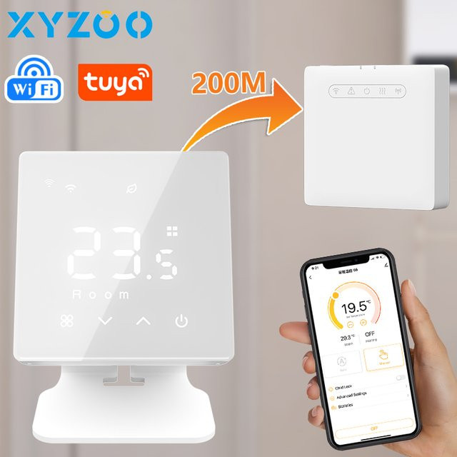 Tuya Intelligenter RF-WLAN-Thermostat in Weiß für Gasheizkessel zur programmierbaren Fernsteuerung der Temperatur - Bild 1