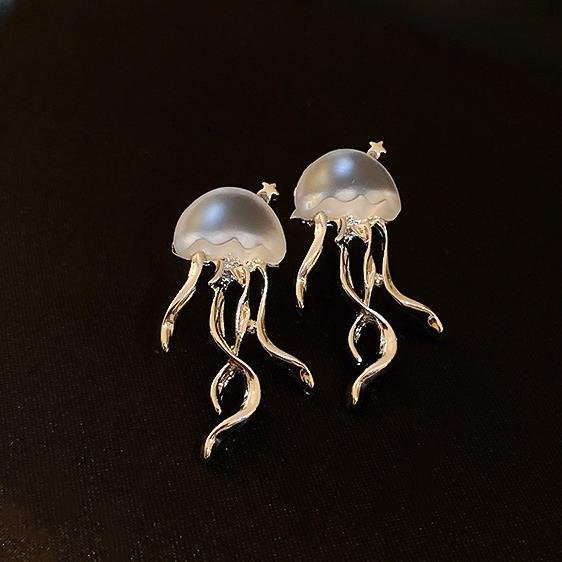 Ohrstecker Octopus Quallen, Kristall, Zinklegierung, gray, Damen - Bild 1
