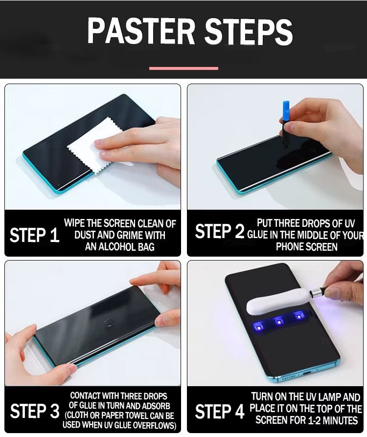 2 Stück UV-Vollflüssigkleber Displayschutzfolie aus 9H gehärtetem Glas für Xiaomi Mi 15 Pro und Ultra Mix 4, transparent, 3D gebogen HD klar - Bild 6