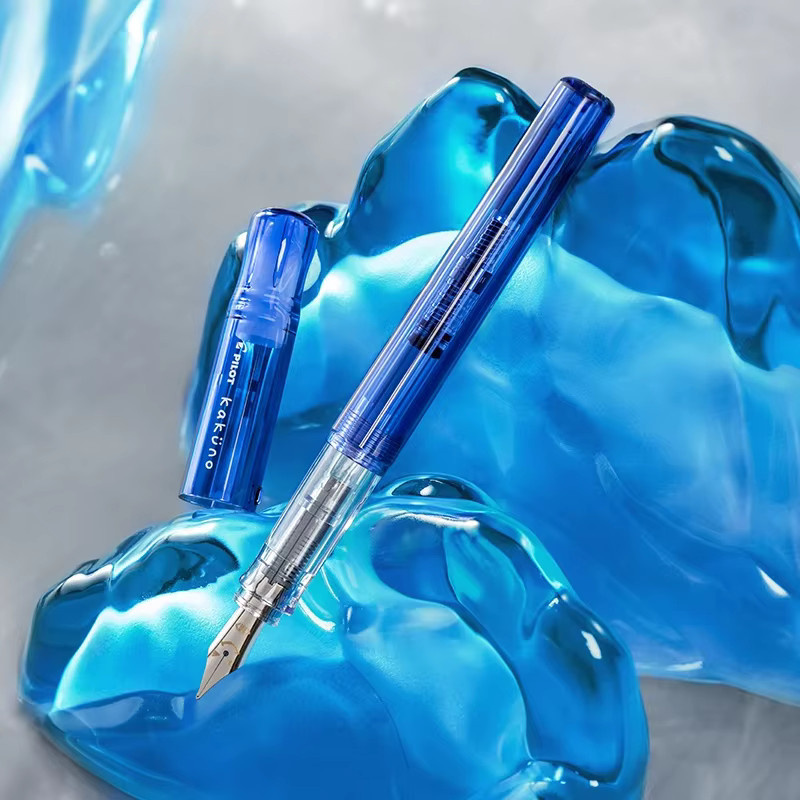 PILOT KaKuno Füllfederhalter mit lächelndem Gesicht in Blau, limitiertes Geschenkset für Kalligraphie und zum Üben, F/M Federstärke - Bild 3