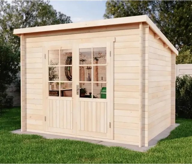 Alpholz Gartenhaus Maria-28 Blockhaus in Natur mit B/T: 300 x 250 cm - Bild 1