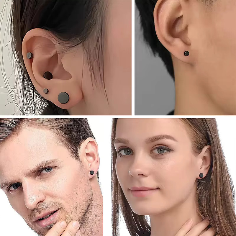 mling Ohrstecker Edelstahl, Schwarz, Unisex - Bild 6