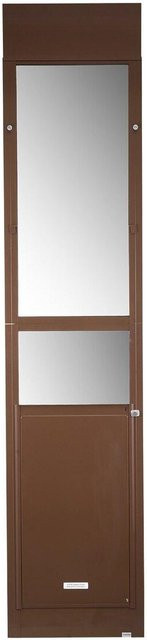 Buying Solutions MB Hundetür für Schiebetüren aus Aluminiumlegierung mit Schlossdesign und Metallscharnieren, Farbe: Braun, B/H: 346 x 600 mm, verstellbare Höhe: 1927 mm bis 2040 mm - Bild 1