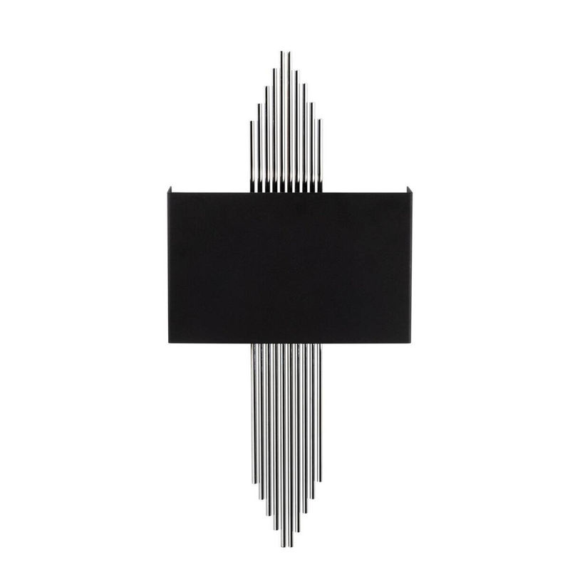 Opviq Wandleuchte Art-Déco aus Metall in Schwarz und Silber, B/H/L: 10 x 22 x 75 cm, E27 - Bild 5
