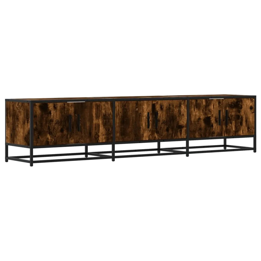 vidaXL TV-Schrank aus Holzwerkstoff und Metall in Räuchereiche, B/T/H: 180 x 35 x 41 cm - Bild 2