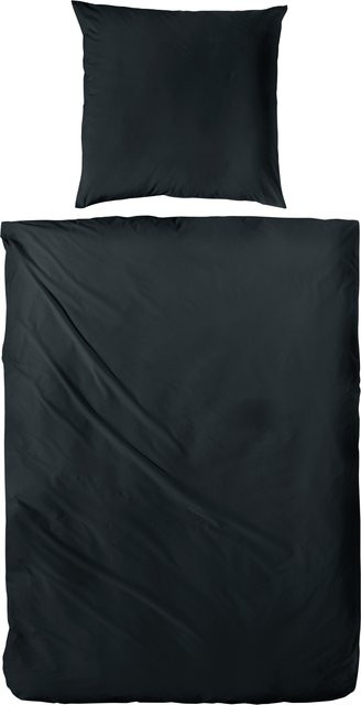 H.G. Hahn Bettwäsche aus Mako-Satin in Schwarz mit Reißverschluss, B/H: 135 x 200 cm und 80 x 80 cm - Bild 1
