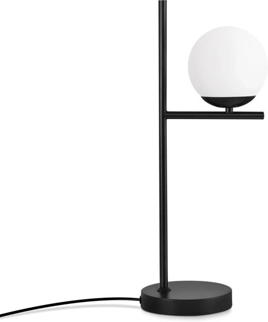 NETTLIFE Tischlampe in Schwarz mit Glasdesign im Industrial-Stil für Wohnzimmer und Schlafzimmer, E27 Fassung - Bild 1