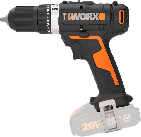 Worx PowerShare Akku-Schlagbohrschrauber 20V, schwarz-orange, Solo-Gerät - Bild 1