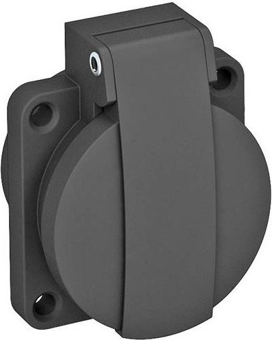 OBO Bettermann Anbau-Steckdose IP44 Schwarz - Bild 1