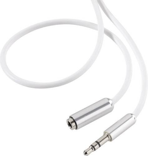 SpeaKa Professional SP-7870520 Audio Verlängerungskabel mit 3,5 mm Klinkenstecker auf 3,5 mm Klinkenbuchse in Weiß, 1,00 m - Bild 1