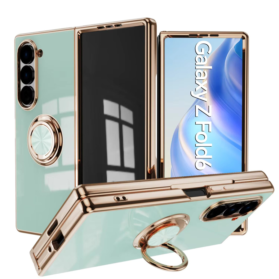 Stoßfeste Handyhülle mit 360 Grad Ringhalter Kickstand für Samsung Galaxy Z Fold 7 6 5 4 5G in Blue Gray - Bild 6