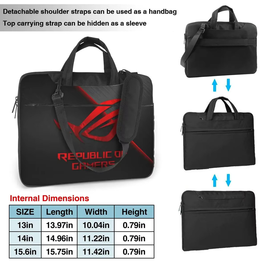 Asus ROG Umhängetasche für Laptops und Notebooks in Schwarz, passend für 13, 14 und 15,6 Zoll - Bild 6