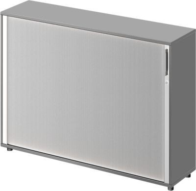 Schäfer Shop Genius Querrollladenschrank TETRIS WOOD in Graphit mit 3 Fächern und Mitteltrennwand, Breite: 160 cm, Höhe: 116 cm, Tiefe: 42,1 cm - Bild 1