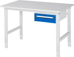 Rau Arbeitstisch Tom KM02 höhenverstellbar, Farbe: Grau/Weiß, B/T/H: 125 x 80 x 76-108 cm - Bild 1