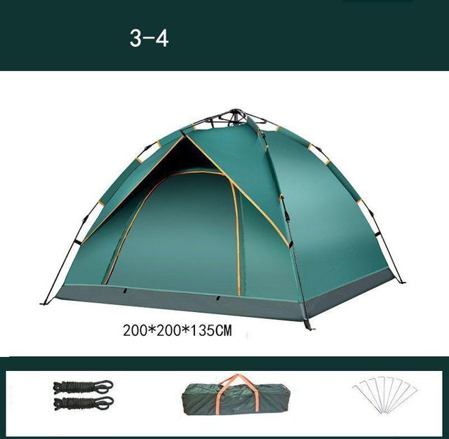 WTEMPO Automatisches Outdoor-Campingzelt, wasserdicht und regensicher, doppellagig mit Sonnenschutz, Farbe: Blau - Bild 1