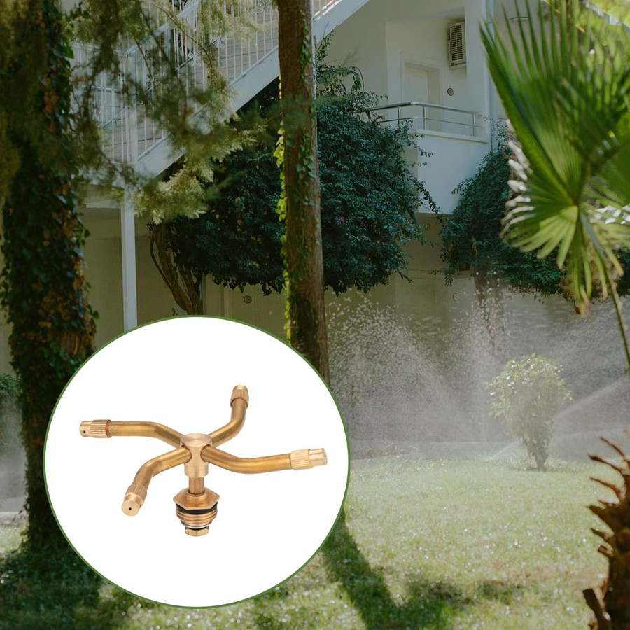 Rotierender Teleskopsprinkler aus Messing in Gold für Garten und Rasen mit 360 Grad Drehung - Bild 5
