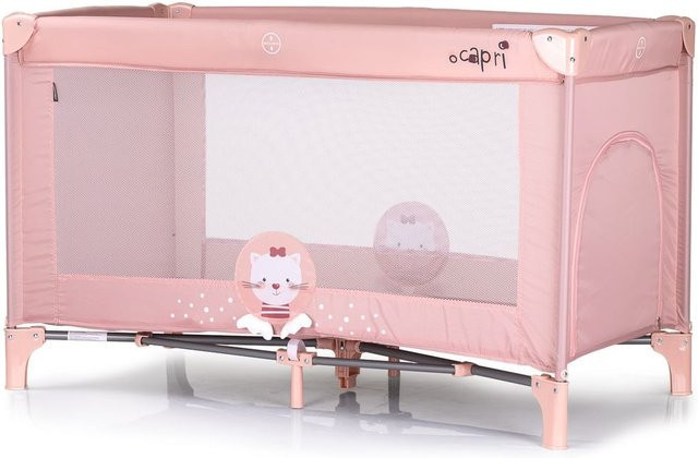 Chipolino Reisebett Capri mit seitlichem Eingang und Tragetasche in Rosa Daisy - Bild 1