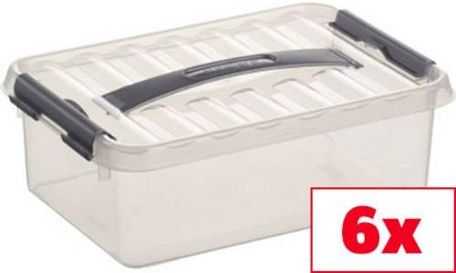 Helit Aufbewahrungsbox Sunware Q-line Transparent 4l 6er Set B/H/T: 20 x 10 x 30 cm - Bild 1