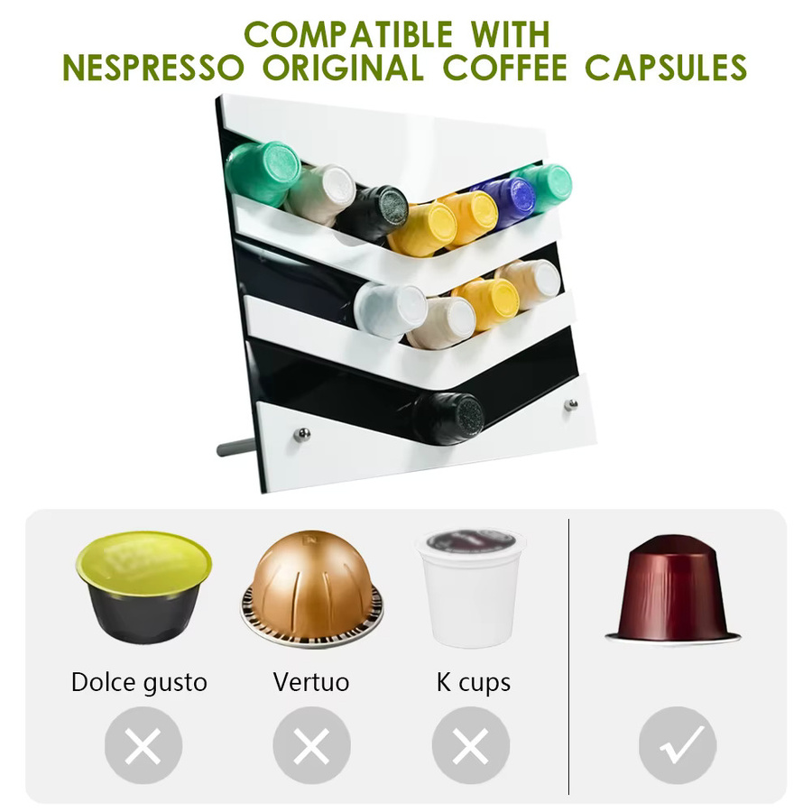 Dalinwell Kaffee-Pad-Spender aus Acryl in Transparent, Kapselhalter und Display-Rack für Kaffeetassen - Bild 2
