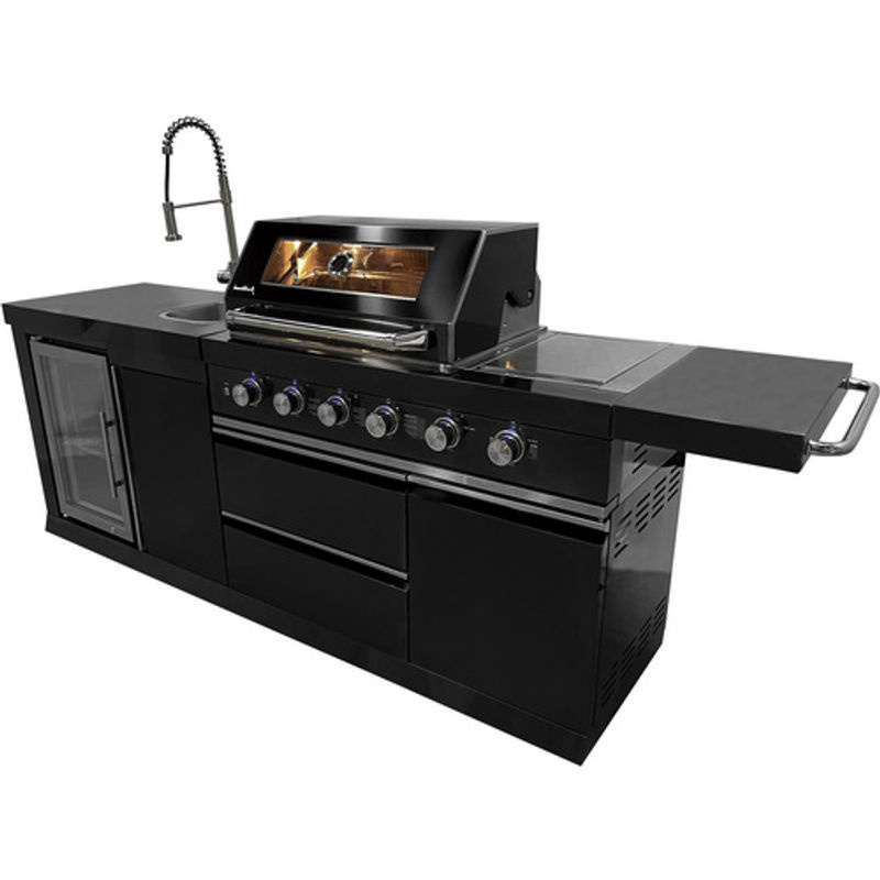 Buschbeck Outdoor-Küche Cambridge Gasgrill in Schwarz mit Unterschrank und Edelstahl-Elementen - Bild 3