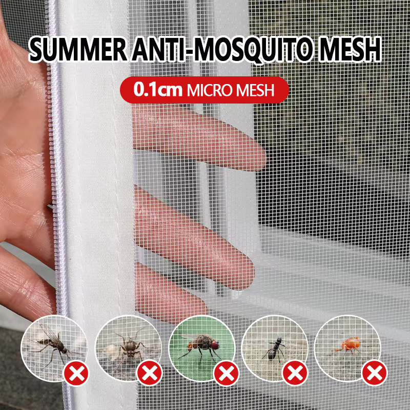 TranquilTouch Fliegengitter-Set Weiß mit Reißverschluss-Fenster und einfacher Montage ohne Bohren - Bild 3