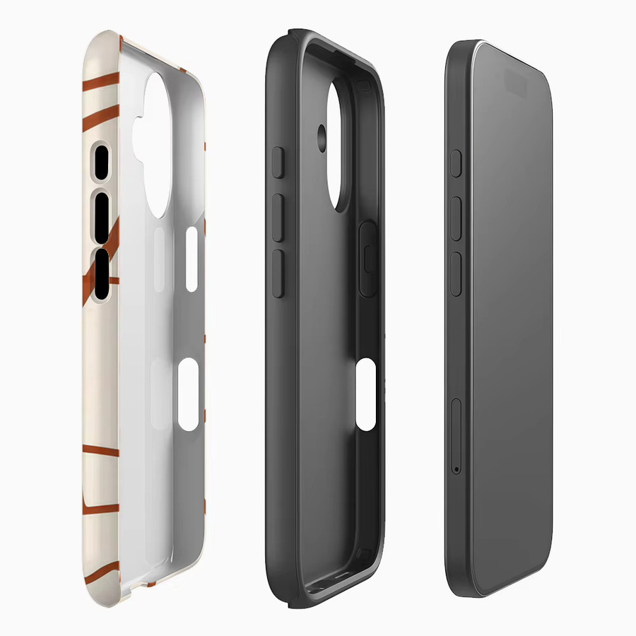 Handyhülle mit abstraktem Rost-Design für Apple iPhone 12 bis iPhone 17 Pro Max Plus in Orange und Multicolour mit doppelschichtiger Rückseite - Bild 2