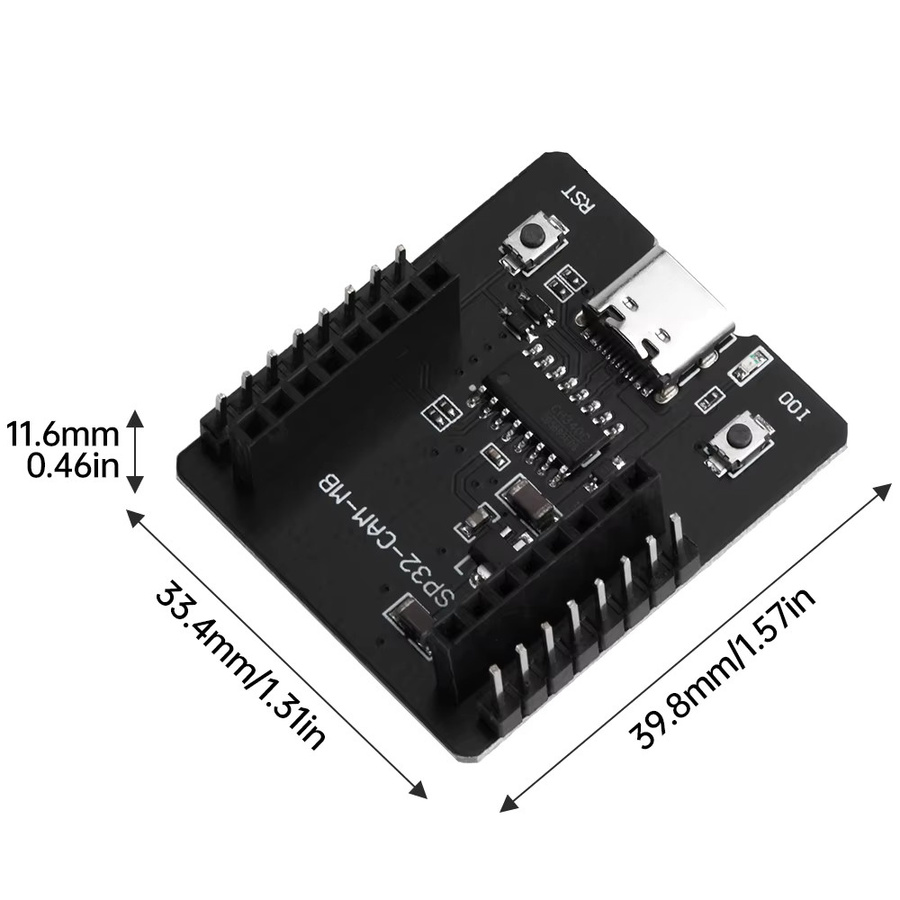 diymore ESP32-CAM-MB Entwicklungsboard mit CH340C USB-C Anschluss und OV2640 Kameramodul in Schwarz - Bild 3