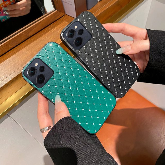 Personality Advanced Kunstleder-Handyhülle mit Rautenmuster für Xiaomi Redmi Note 11 12S 13 Pro Plus 4G 5G in Grün - Bild 1