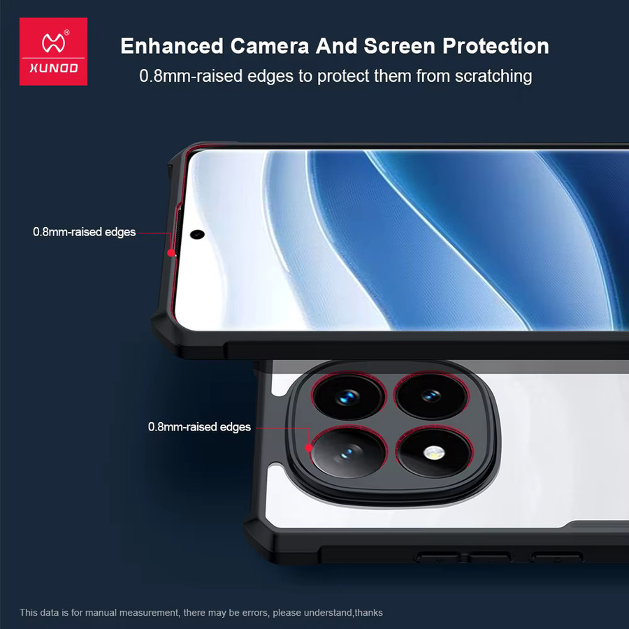 Xundd Stoßfeste Schutzhülle für Xiaomi POCO X7 Pro und POCO X7, Transparente TPU+Acryl Abdeckung mit Airbag-Schutz - Bild 3