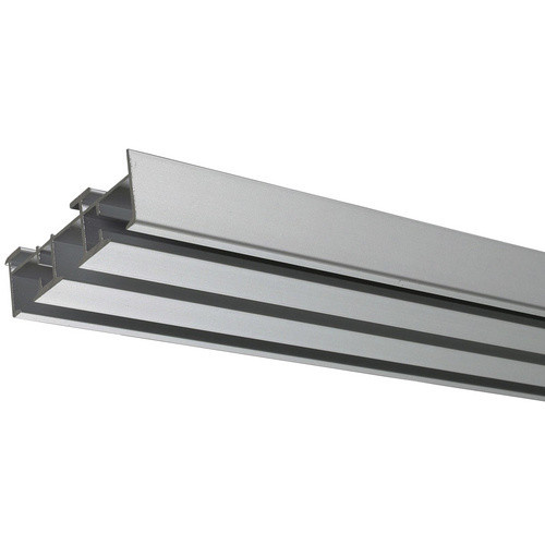 LIEDECO Flächenvorhangschiene aus Aluminium, 3-läufig, U-Form, silberfarben, Länge: 165 cm - Bild 2