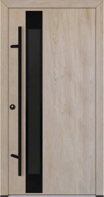 FM Türen Innen Tür AS68 Modell 34 Turner-Eiche Links mit Beschläge Set in Braun und Stahl, B: 110 cm, H: 210 cm - Bild 1
