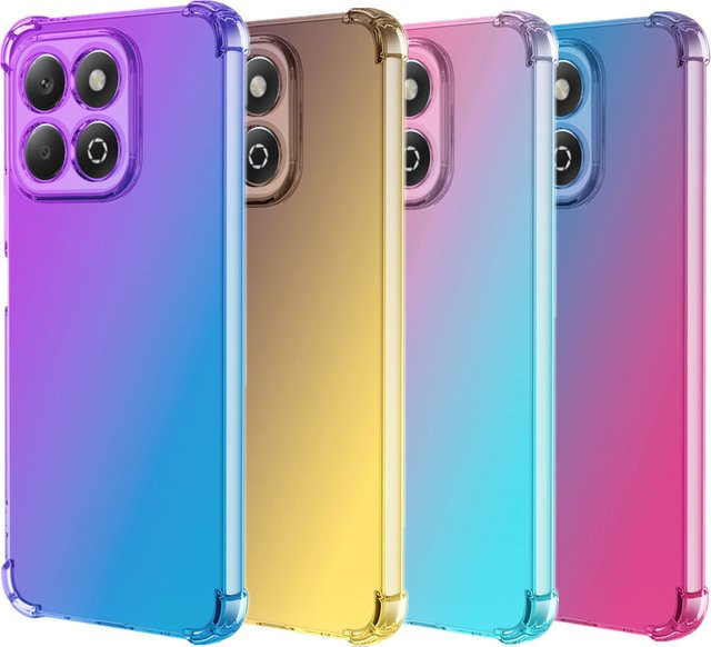 Vier-corns Stoßfeste Gradient TPU Schutzhülle für Honor 200 und Honor 200 Pro Lite in Transparent/Multicolor - Bild 1