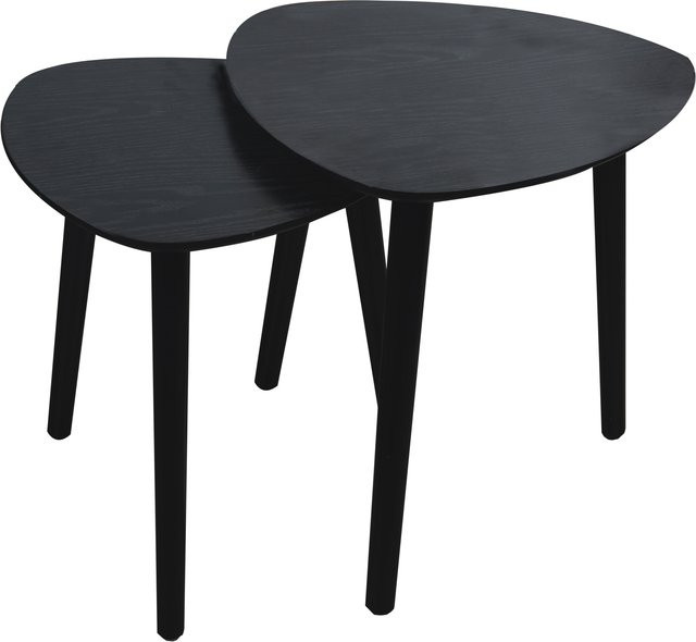 Beistelltisch HARPER TIRUPATI in Schwarz mit Kiefernholz-Optik, modern und quadratisch, Höhe: 45 cm, Breite: 45 cm, Tiefe: 45 cm - Bild 1