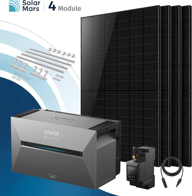 Anker SOLIX Solarbank 3 E2700 Pro Balkonkraftwerk mit Speicher und Ziegeldachhalterung, 2000W, Grau - Bild 1