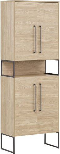 Schildmeyer Hochschrank Limone Eiche Landhaus in Braun mit Soft-Close-Türen, B/H/T: 65,2 x 183,4 x 33,1 cm - Bild 1