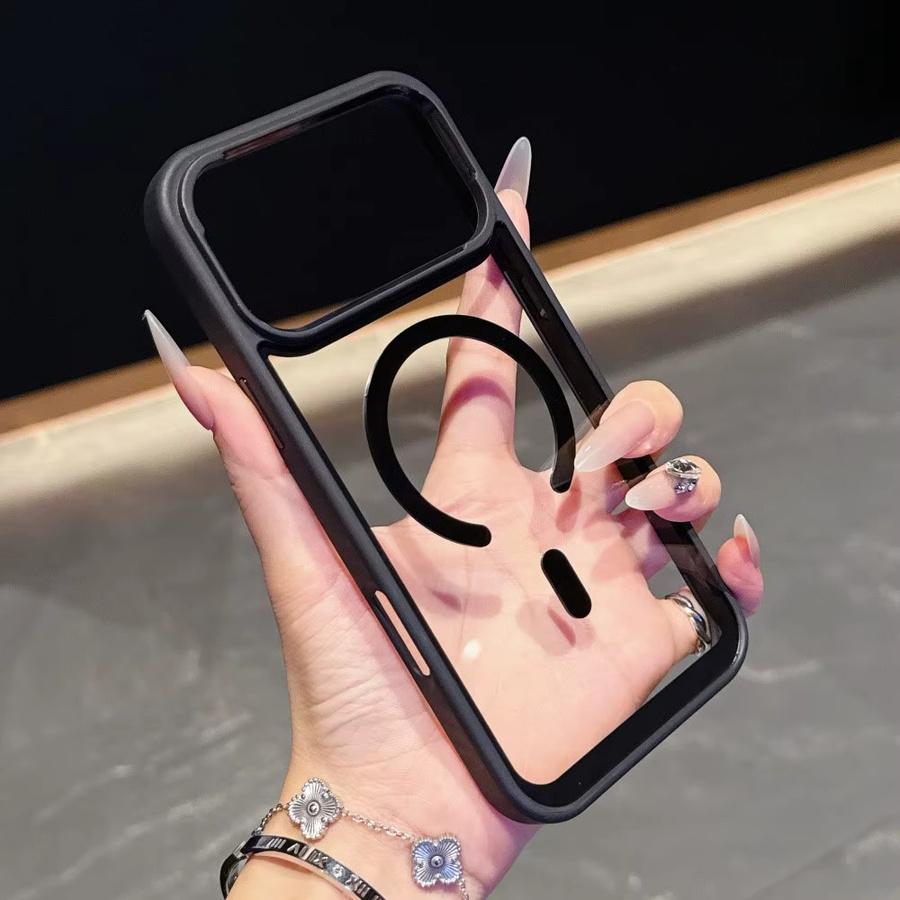 Transparente Acryl Magnethülle für Apple iPhone 17 16 15 14 13 12 Pro Max Plus 11 kompatibel mit MagSafe Clear Hard Cover - Bild 2